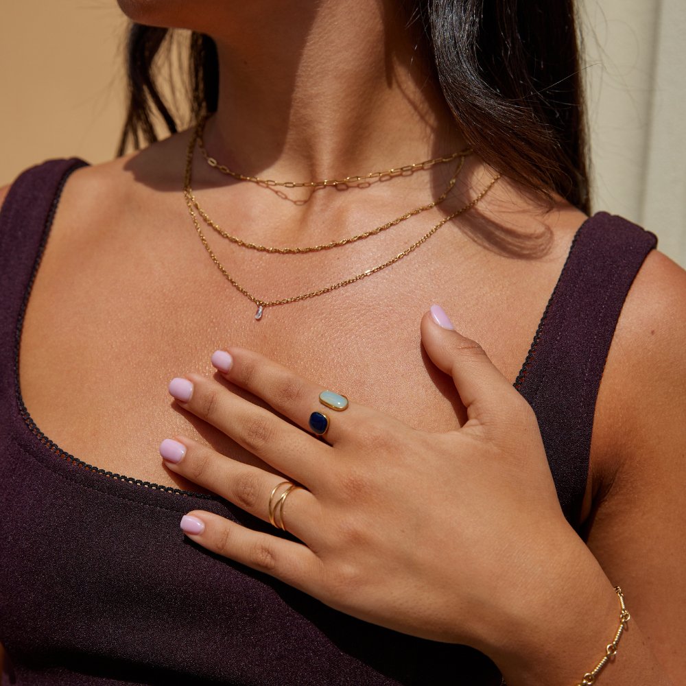 Ring met turkoois in beugels