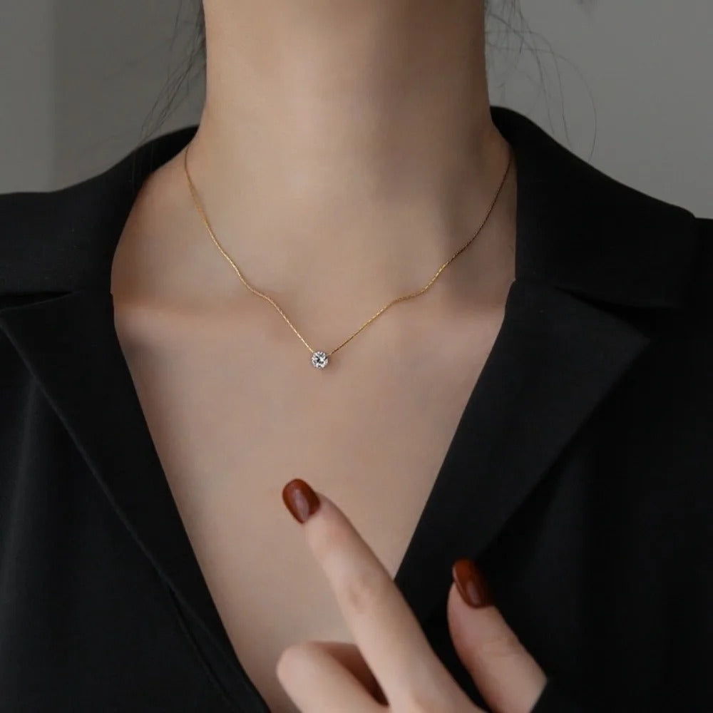 Ketting met moissanietstenen Cléa