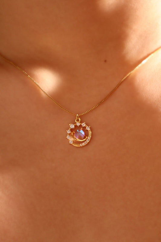 Ring met Saturnus en de Maan