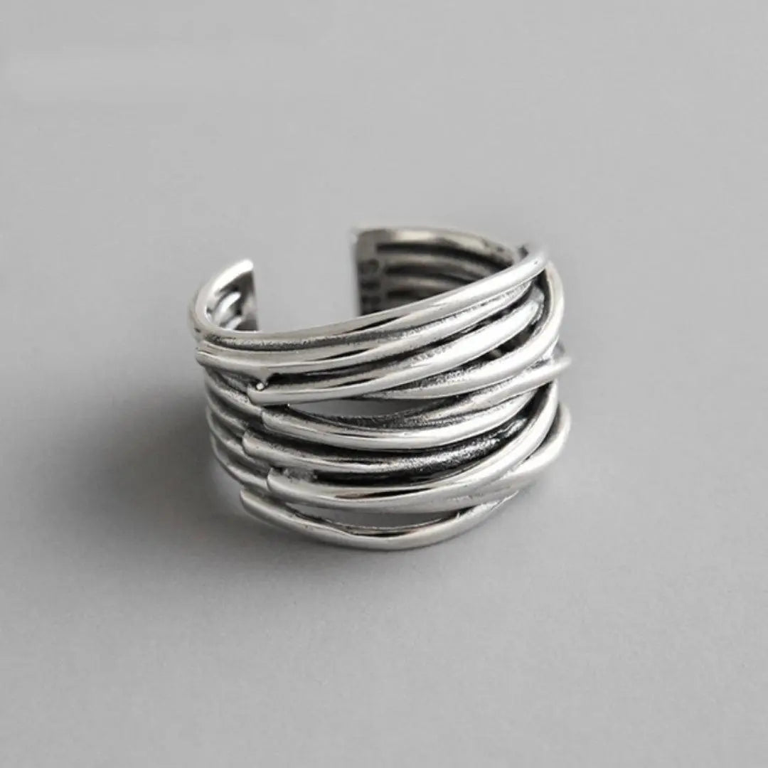 Aanpasbare ring van verguld zilver