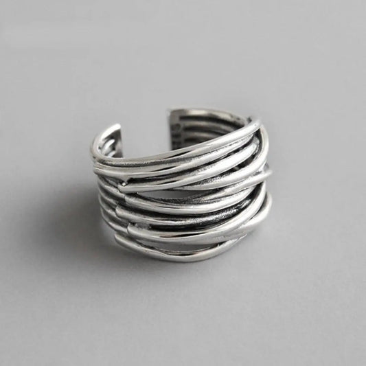 Aanpasbare ring van verguld zilver