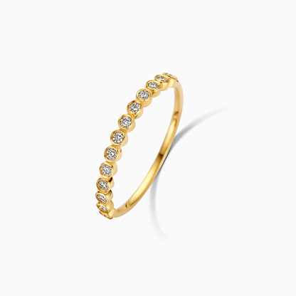 Ring met diamant, parel en bubbels