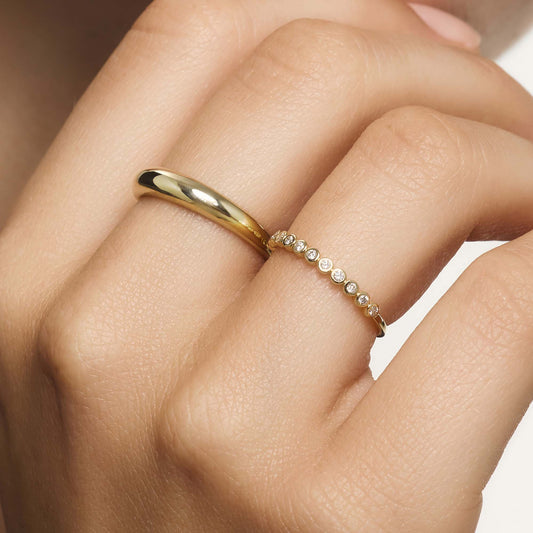 Ring met diamant, parel en bubbels