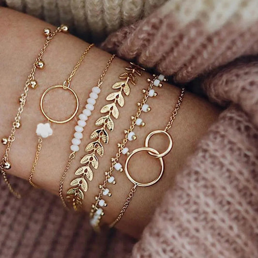 Set boho goudkleurige armband