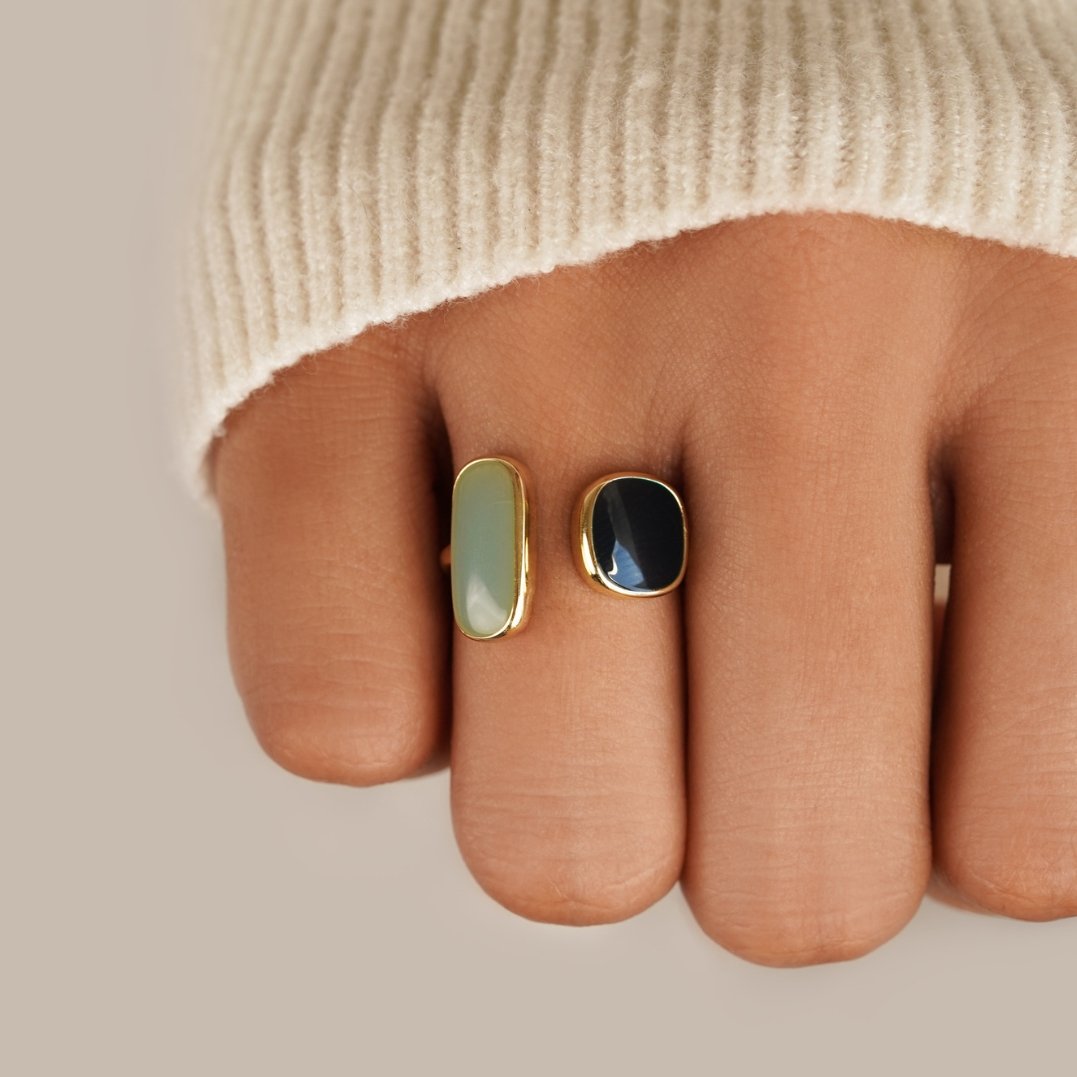 Ring met turkoois in beugels