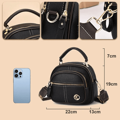 Tijdloze Elegantie | Moderne Leren Schoudertas met Riem