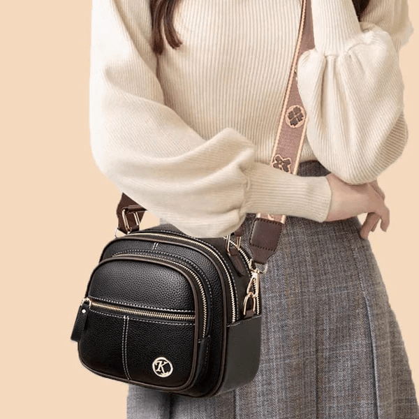 Tijdloze Elegantie | Moderne Leren Schoudertas met Riem