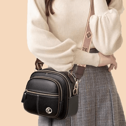Tijdloze Elegantie | Moderne Leren Schoudertas met Riem