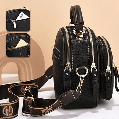 Tijdloze Elegantie | Moderne Leren Schoudertas met Riem